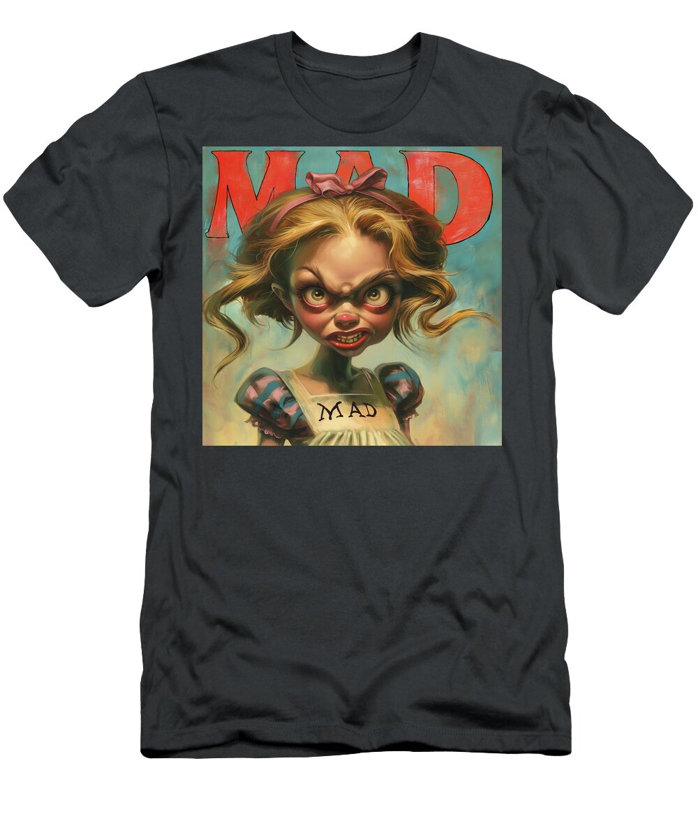 Mischievous Little Girl Mad Comic Book Cover 17 Mad Paperairplanes T-Shirt