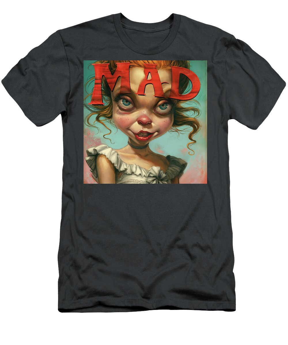 Mischievous Little Girl Mad Comic Book Cover 54 Mad Paperairplanes T-Shirt