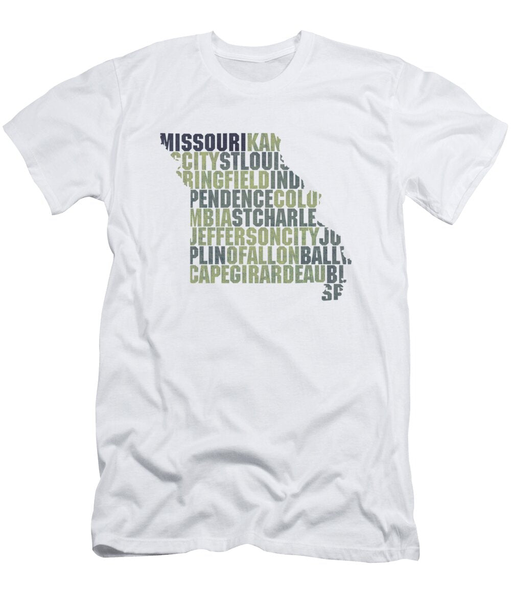 Missouri State Outline Word Map Design Turnpike T-Shirt
