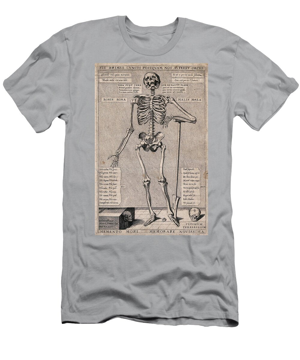 Momento Mori Anatomical Skeleton Illustration Tom Hill T-Shirt