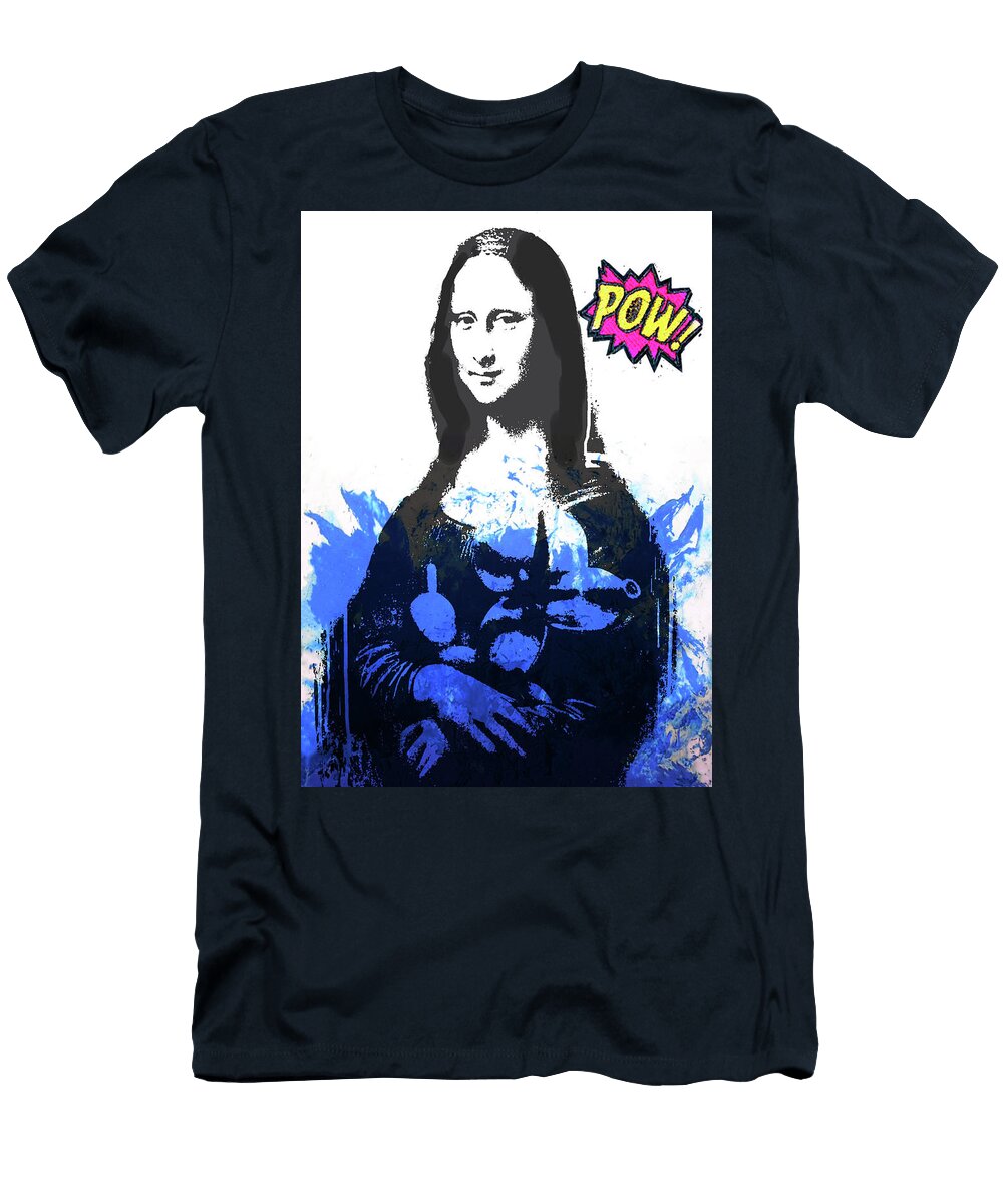 Mona Lisa Dog Pow Stencil Art By Felix Von Altersheim Felix Von Altersheim T-Shirt