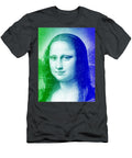 Mona Lisa Green and Blue Halftone Pattern Nicko Prints T-Shirt
