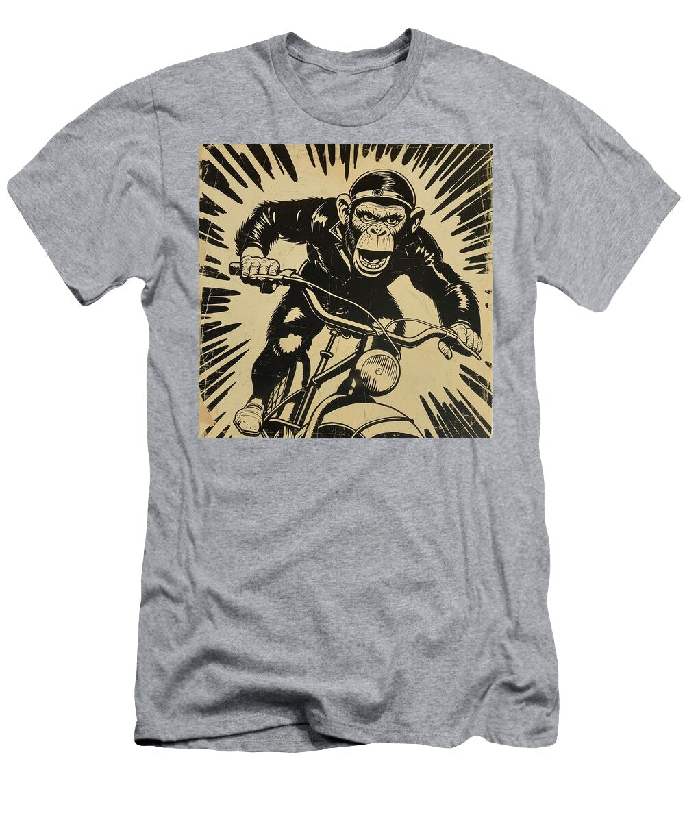 Monkey on a Bicycle Comic Book Art 55 Mad Paperairplanes T-Shirt