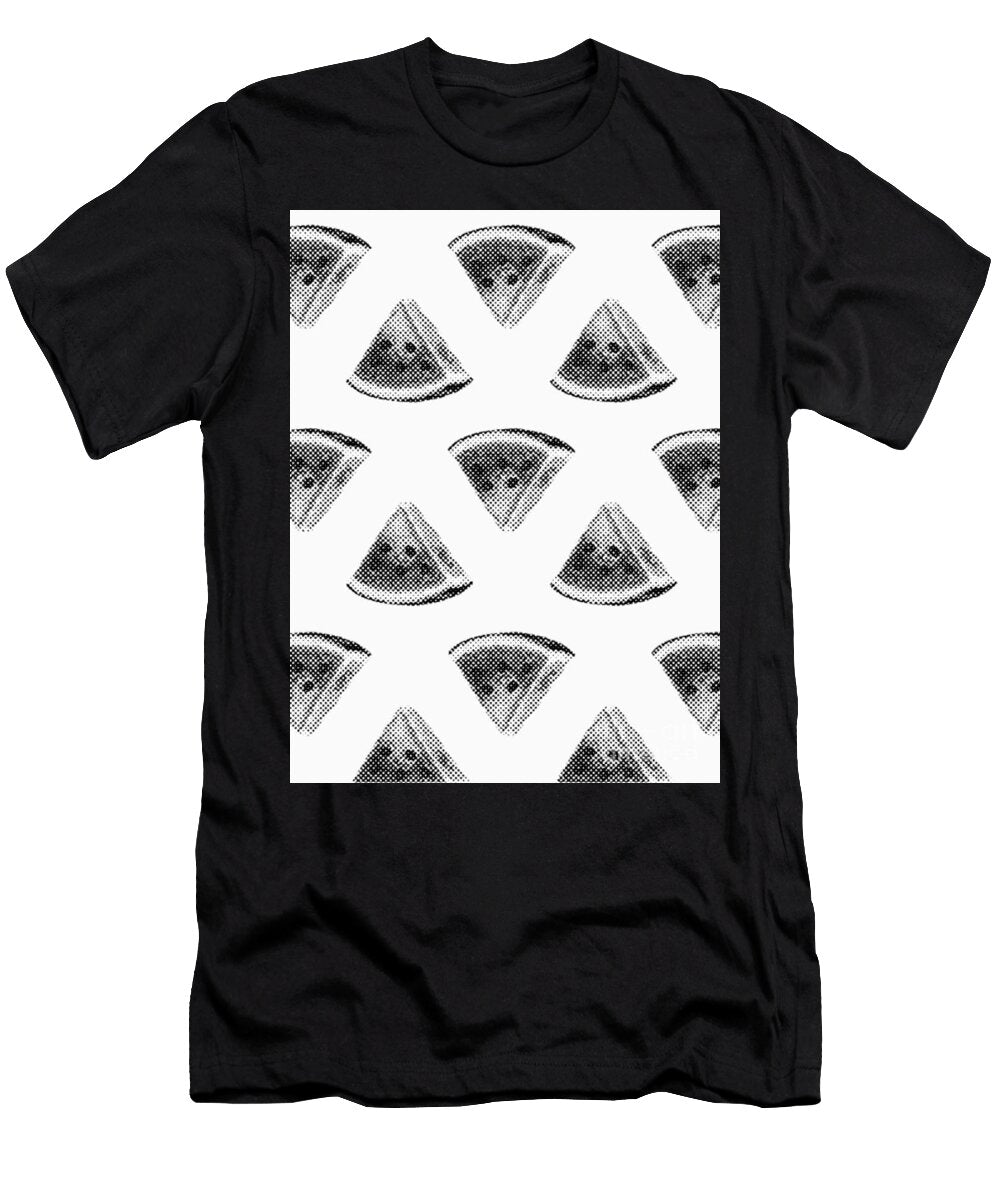 Monochrome Patterned Pizza Slices Al Fanous T-Shirt