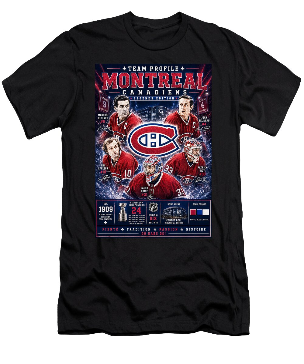 Montreal Canadiens Legends Edition Kevin Walker and Pixel Reverie T-Shirt