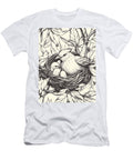 Mother Bird Protects Chicks in Nest Among Leaves Olivia Lissa T-Shirt