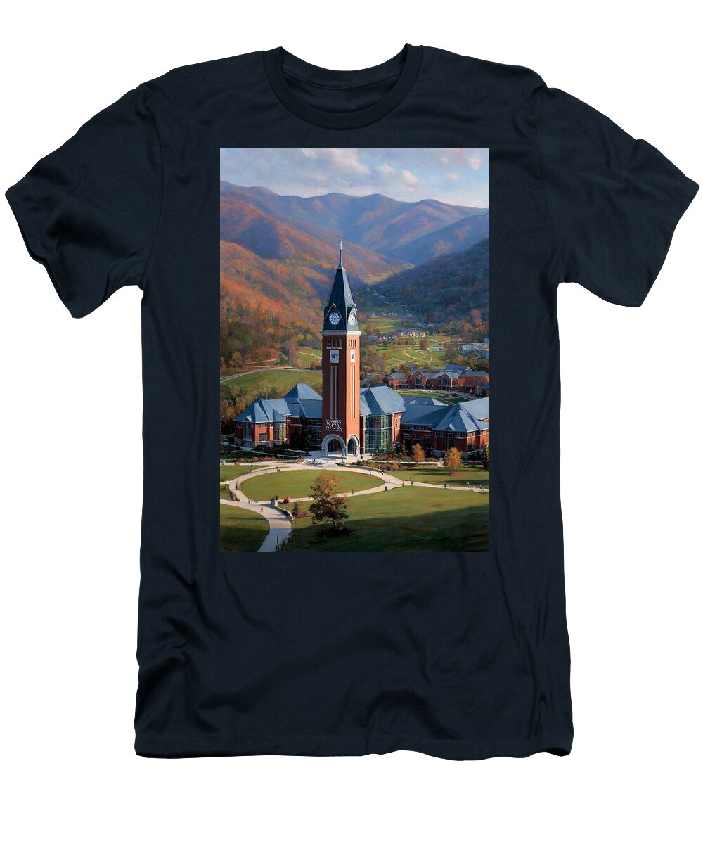 Mountain Campus with Tower Canvas College Hollie Love T-Shirt