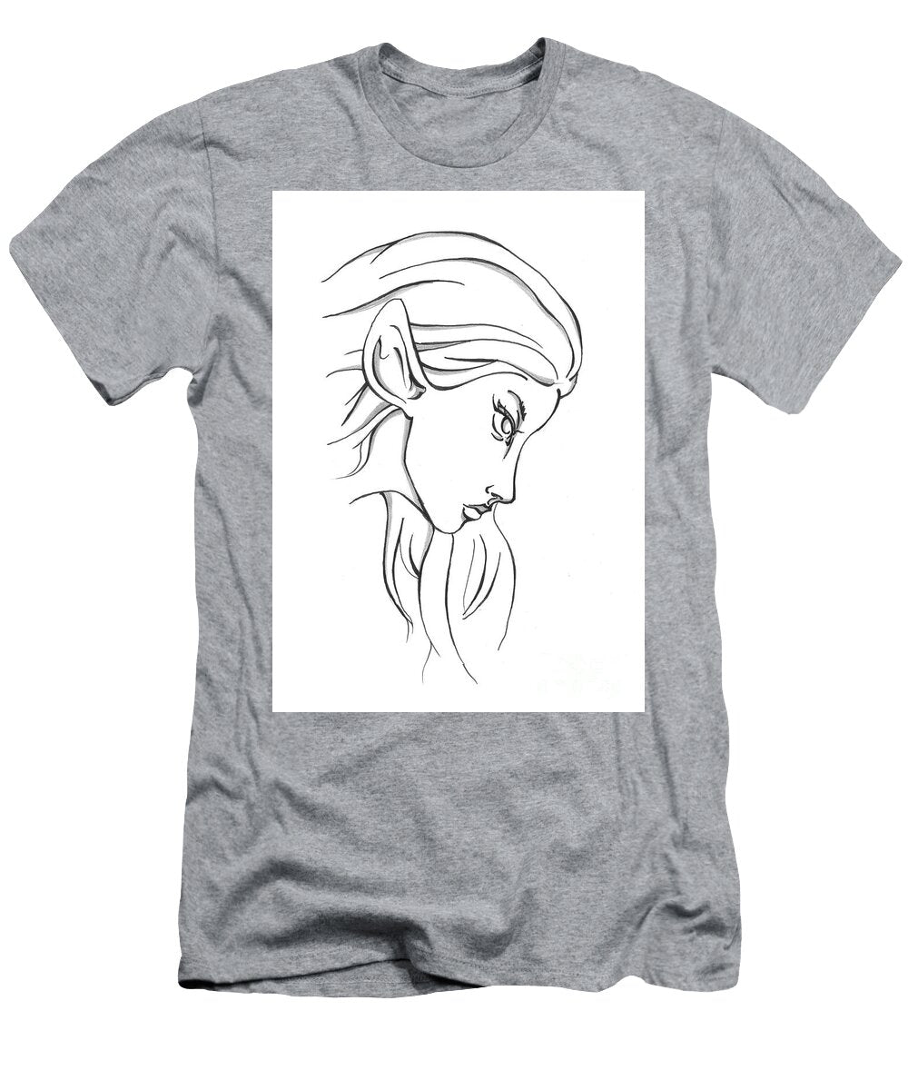Mouse Girl Sketch Fantasy Character Art Print of Original Hand Drawn Illustration Pavel Shamav T-Shirt