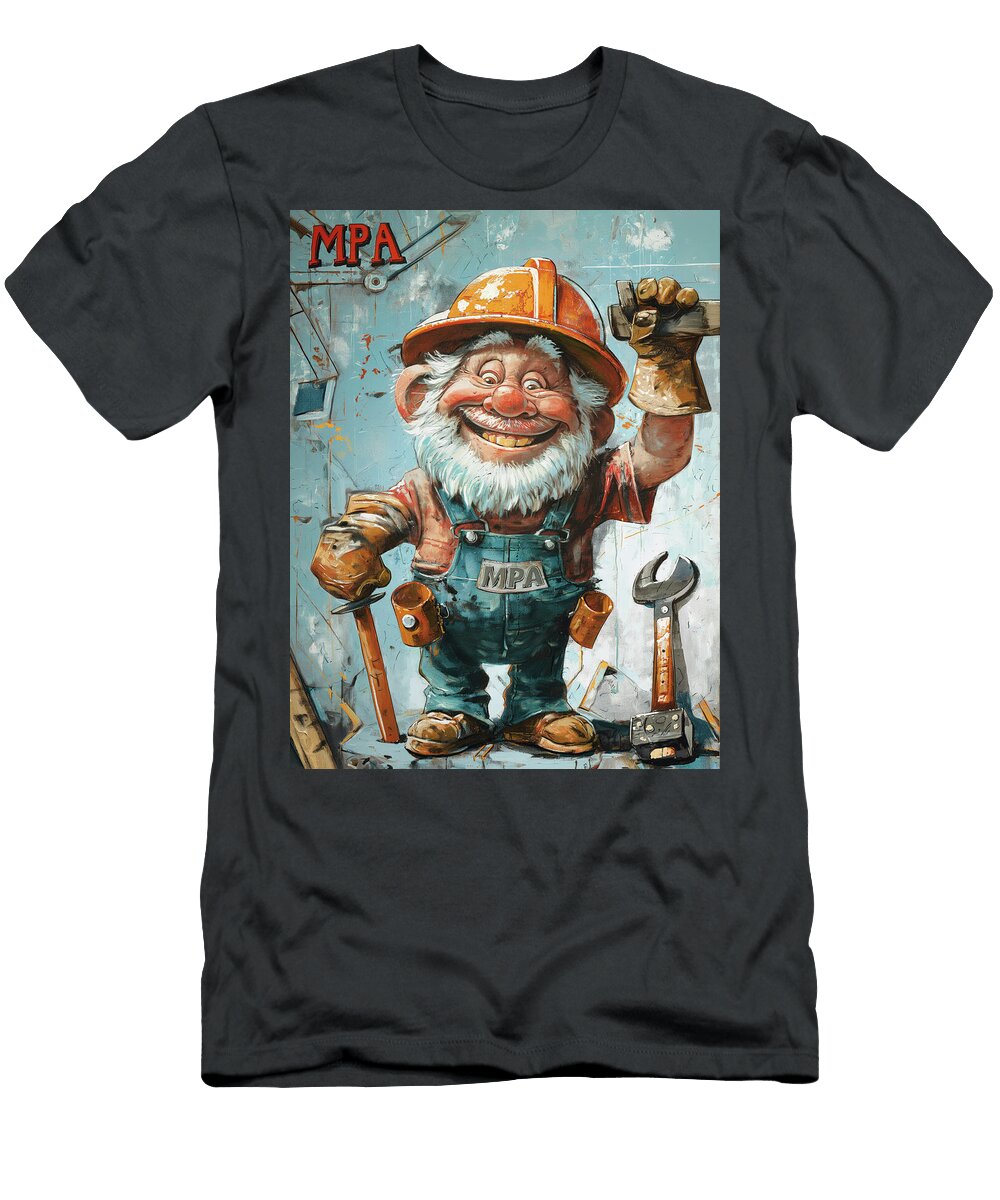 Mpa Carpenter in Hard Hat Comic Book Cover 32 Mad Paperairplanes T-Shirt