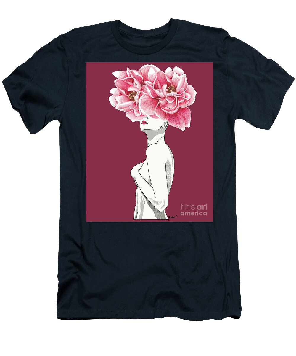 Muse in Peonies Natalia Chrz T-Shirt