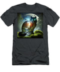 Mystical Moon Cat Landscape Fantasy Cat Silhouette Black Cat Mounir Khalfouf T-Shirt