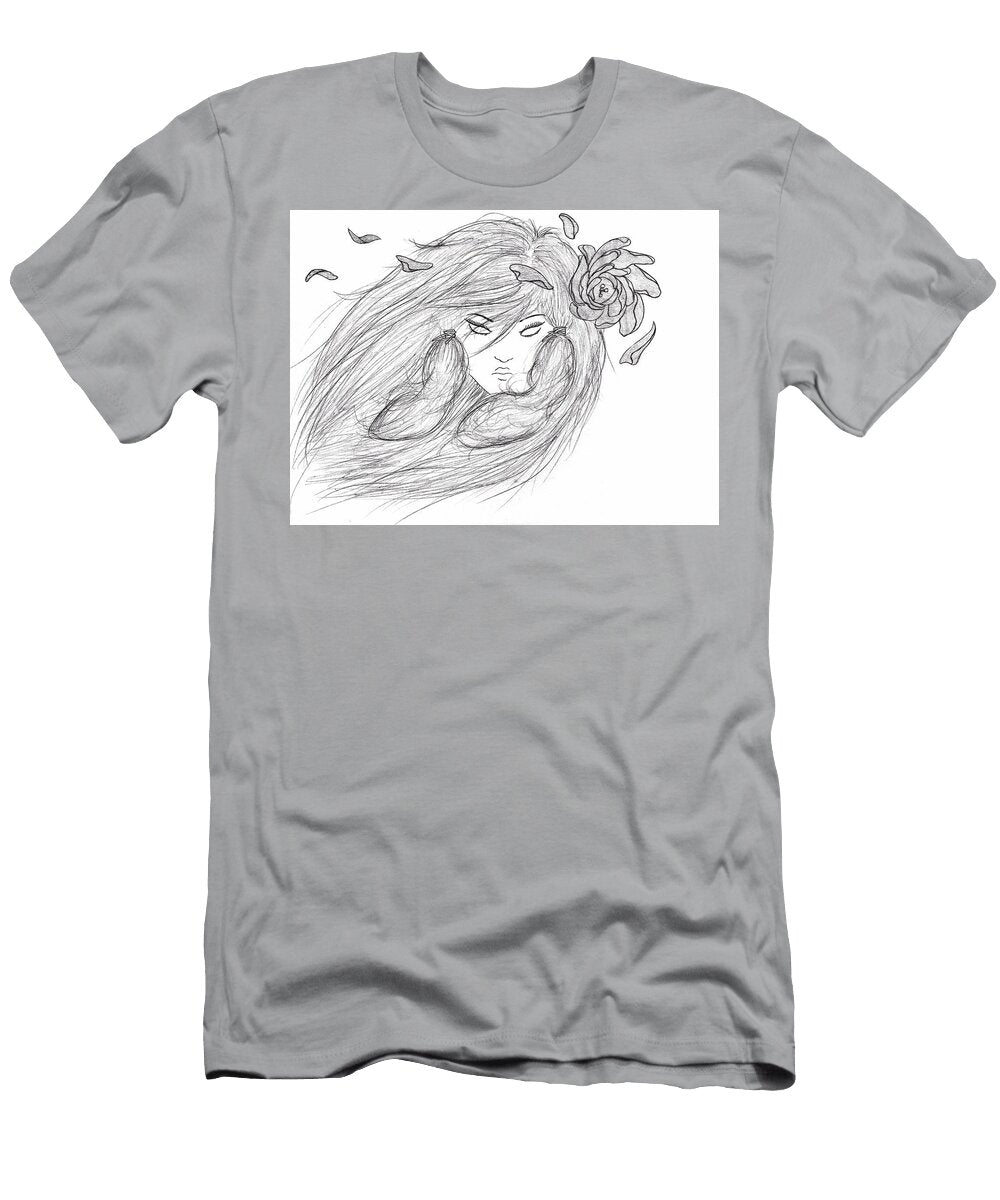 Mystical Woman with Flowing Hair Gerald Ligonnet T-Shirt