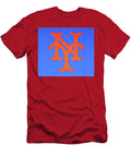 N Y Mets Logo Orange on Blue Allen Beatty T-Shirt