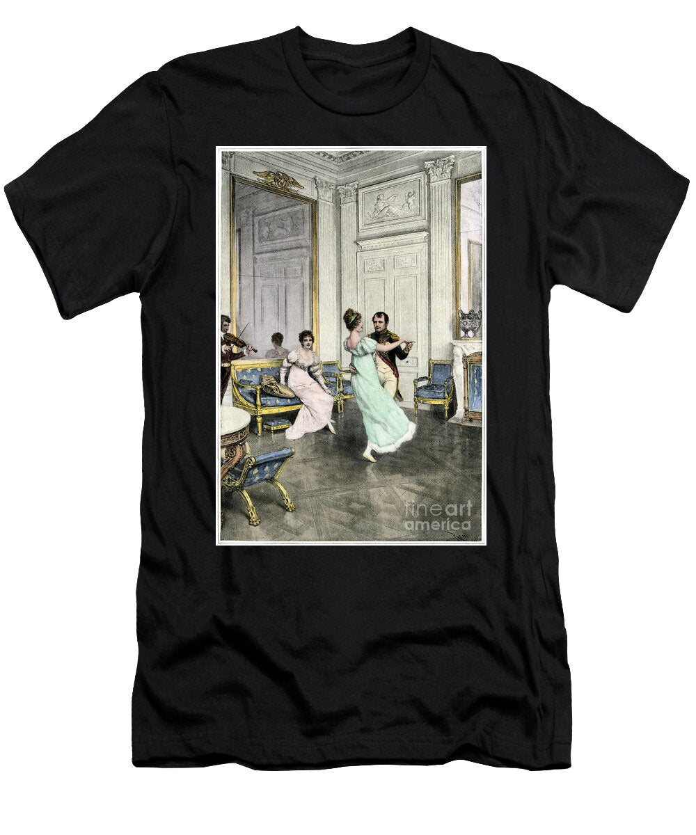 Napoleon I Learnt the Waltz Napoleon Learning to Waltz Hand Colored Halftone Reproduction of an Illustration American School T-Shirt