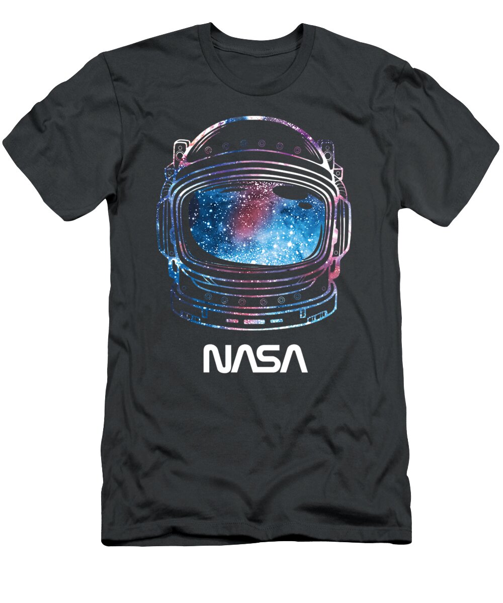 NASA Galaxy Lineart Fill Helmet Eryxh Ebony T-Shirt