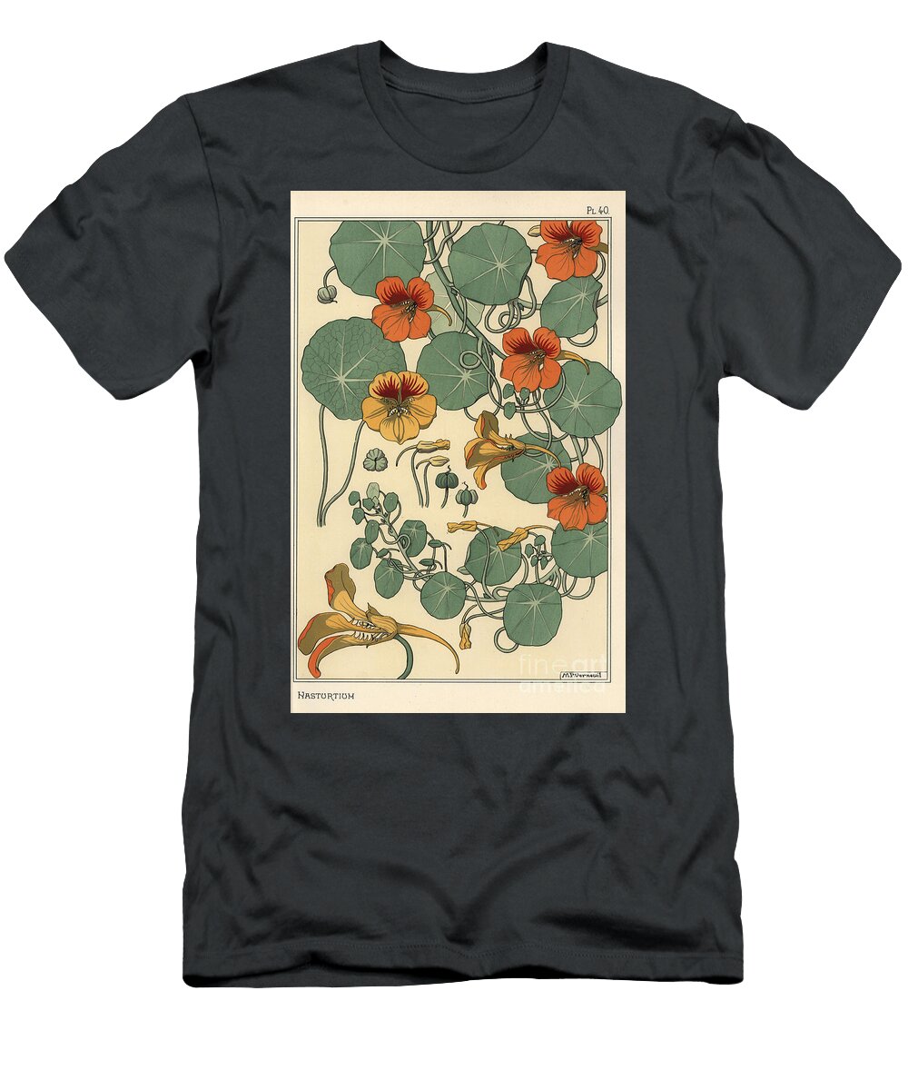 Nasturtium Botanical Study 1897 Lithograph Eugene Grasset T-Shirt