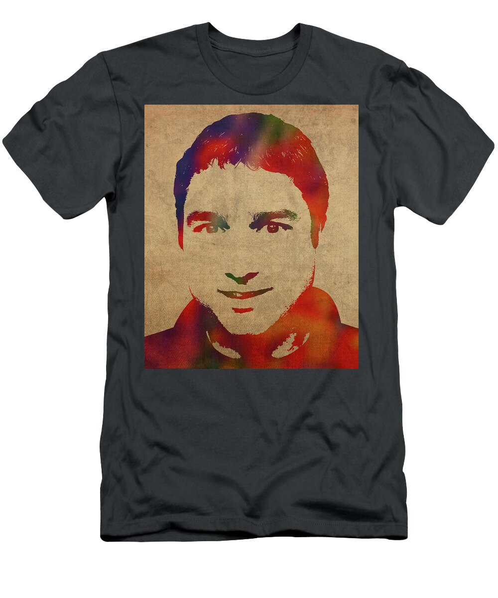 Nathan Shelley Watercolor Portrait Design Turnpike T-Shirt