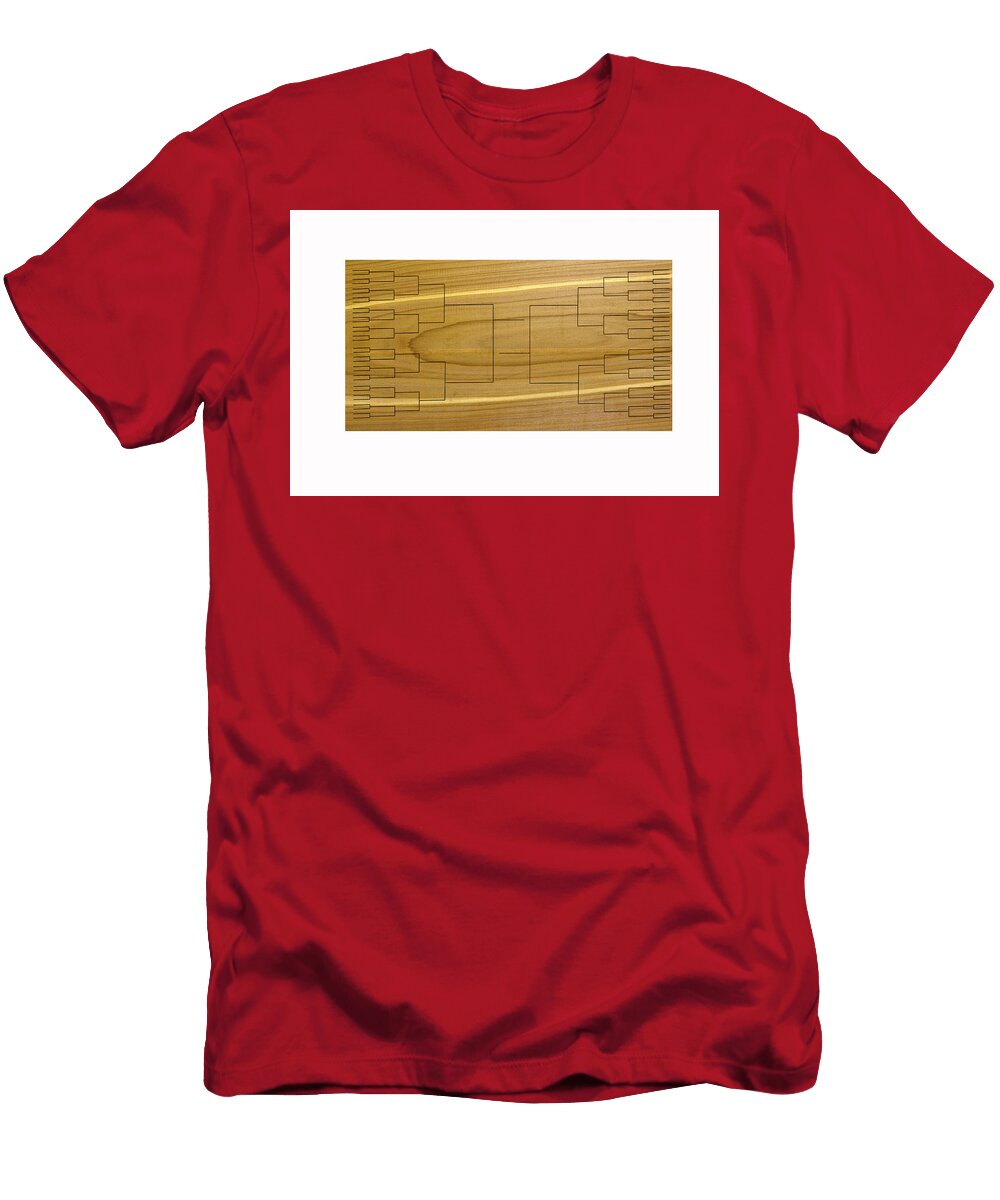 Ncaa March Madness Bracket on Wood Karen Foley T-Shirt