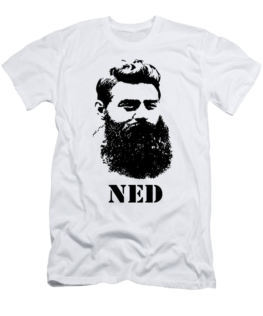 Ned Kelly Stencil Portrait Kenvin Tran T-Shirt