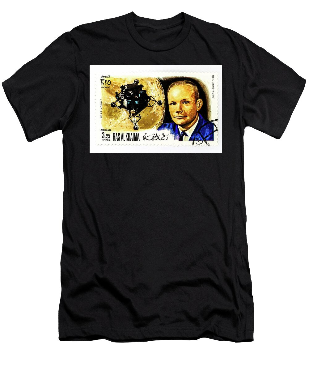 Neil Armstrong Apollo 11 Lunar Module Ras Al Khaima Airmail Stamp Vivida Photo T-Shirt