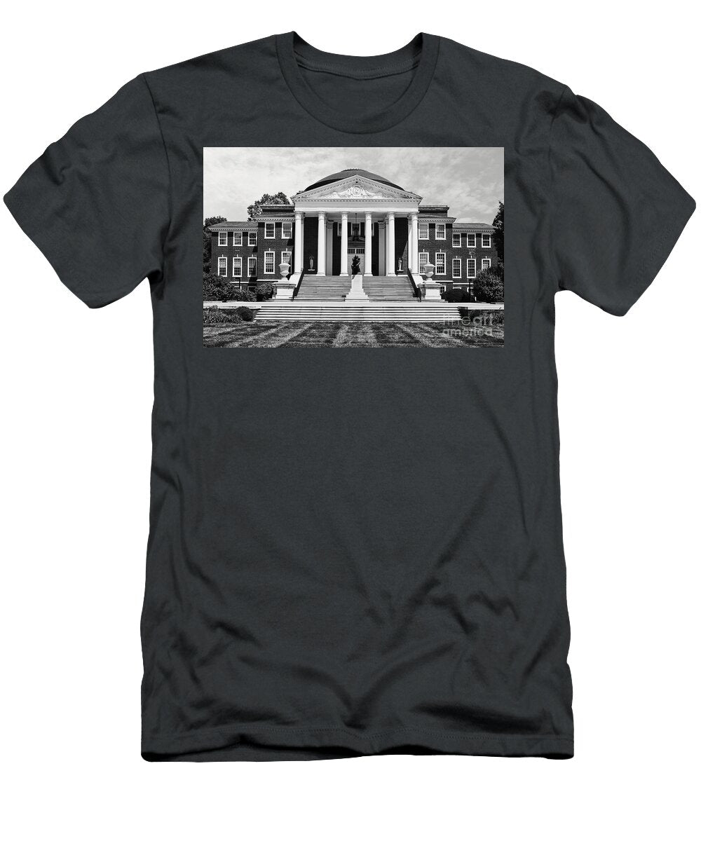 Neoclassical Wisdom University of Louisville Grawemeyer Hall and the Thinker Statue Black and Whi Dmr Filho T-Shirt
