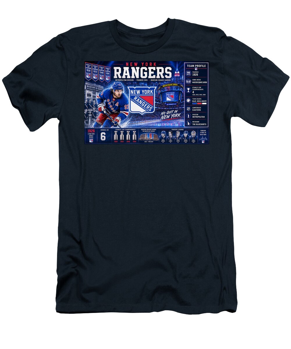 New York Rangers Team Profile Kevin Walker and Pixel Reverie T-Shirt