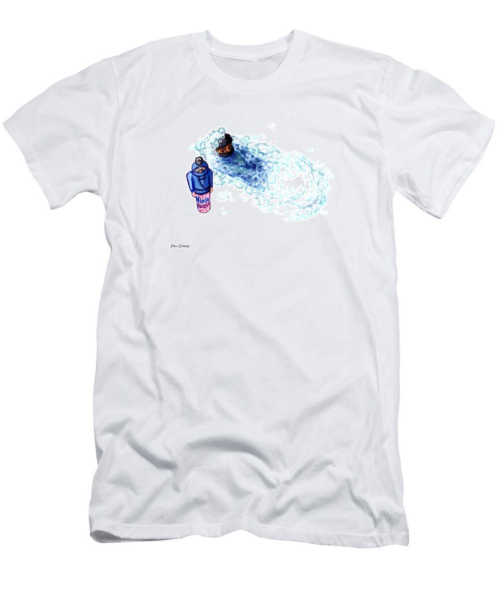 Ninja Stealth Disappears Into Bubble Bath Olaf Del Gaizo T-Shirt