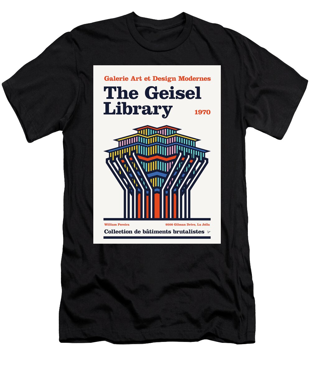 No08 the Geisel Library Brutalist Geometric Poster Chungkong Art T-Shirt