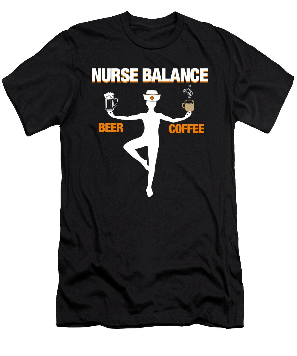 Nurse Balance Beer Coffee Doctor Medical Health Check Cardio Physician Medic Hospital Gift Thomas Larch T-Shirt