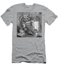 Old Man Sitting in Front of Fire Pete Klinger T-Shirt