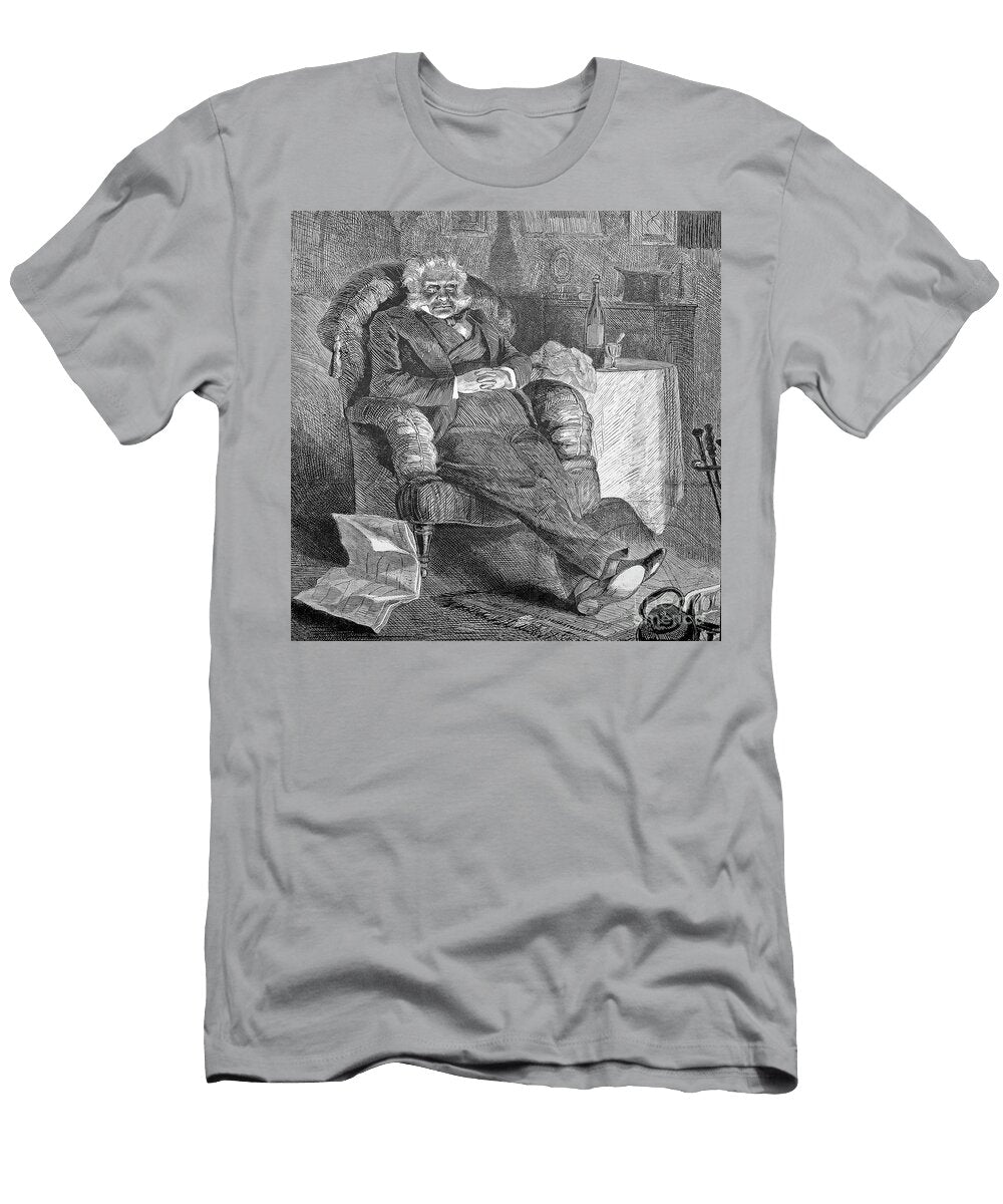 Old Man Sitting in Front of Fire Pete Klinger T-Shirt