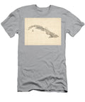 Old Sheet Music Map of Cuba Michael Tompsett T-Shirt
