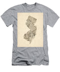 Old Sheet Music Map of New Jersey Michael Tompsett T-Shirt