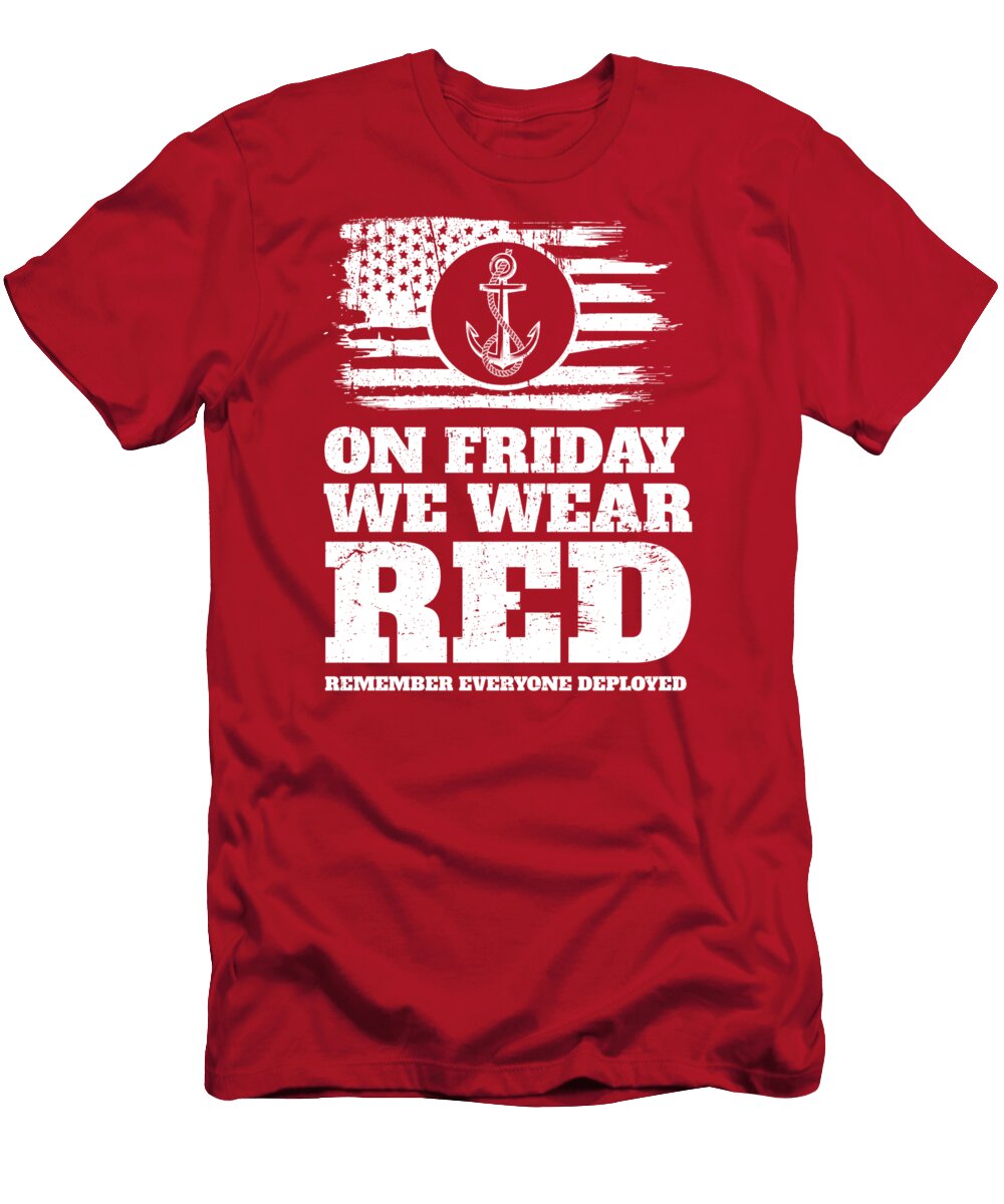 On Fridays We Wear Red Navy Studiometzger T-Shirt