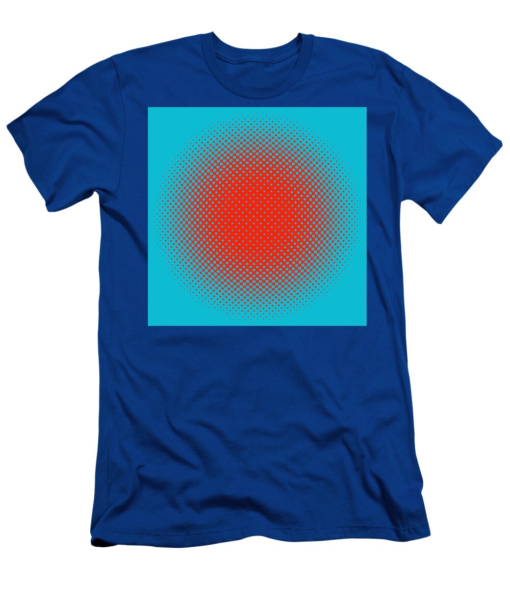 Orange Halftone Dots on Aqua Paulette Wright T-Shirt