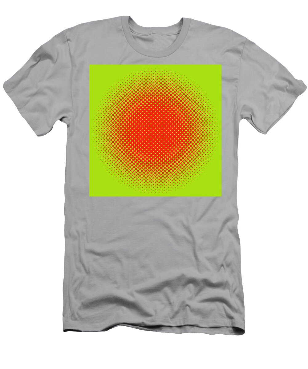 Orange Halftone Dots on Lime Green Paulette Wright T-Shirt