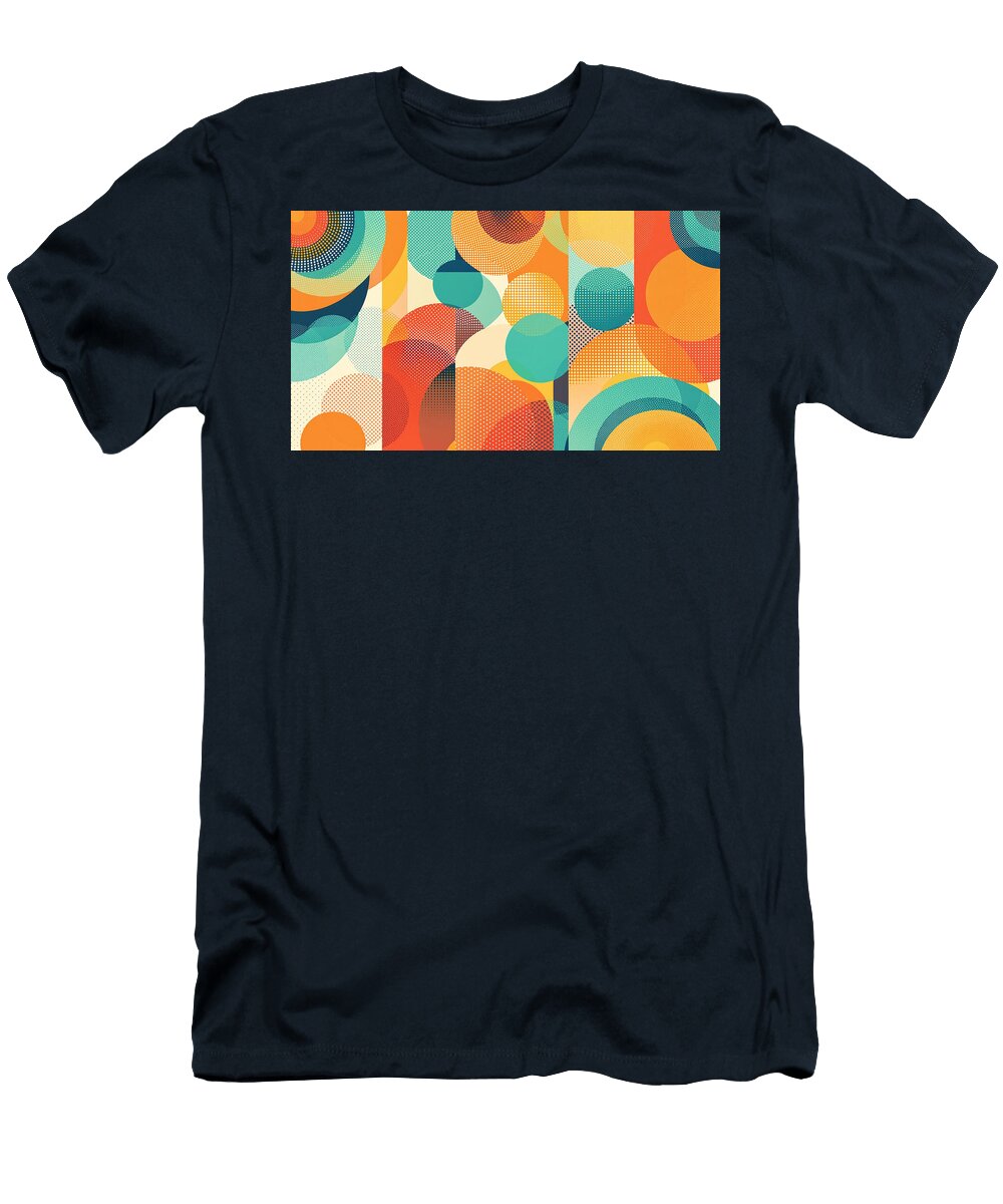 Orange Teal Abstract Art Retro Modern Poster Kitchen Pop Art 8k Mid Century Print Milan Saberl T-Shirt