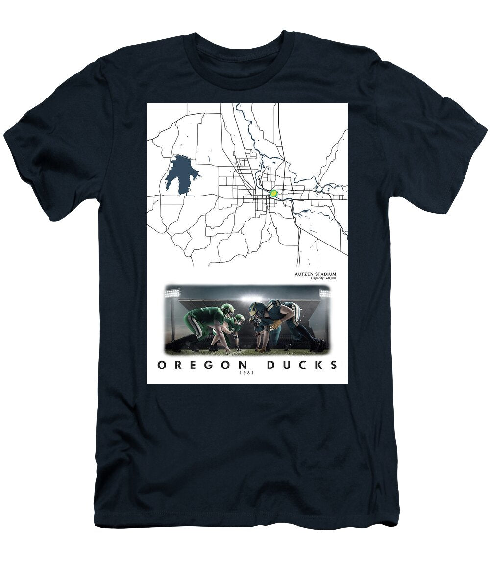 Oregon Ducks Autzen Stadium Martin Luther King Junior Boulevard Eugene Oregon USA Leith Huber T-Shirt