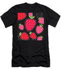 Original Hand Drawn Strawberries Black Pink Janka Guothova T-Shirt