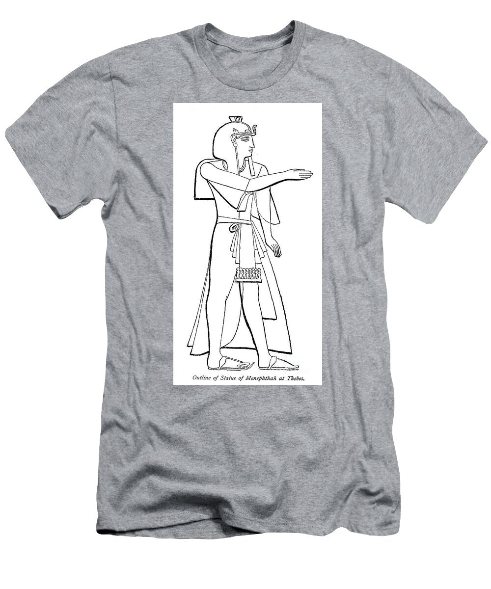 Outline of Statue of Menephthah At Thebes M5 Historic Illustrations T-Shirt