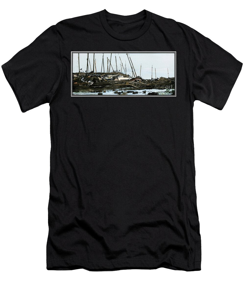 Oyster Boats Piled Up At a Galveston Wharf After the Hurricane of 1900 American School T-Shirt