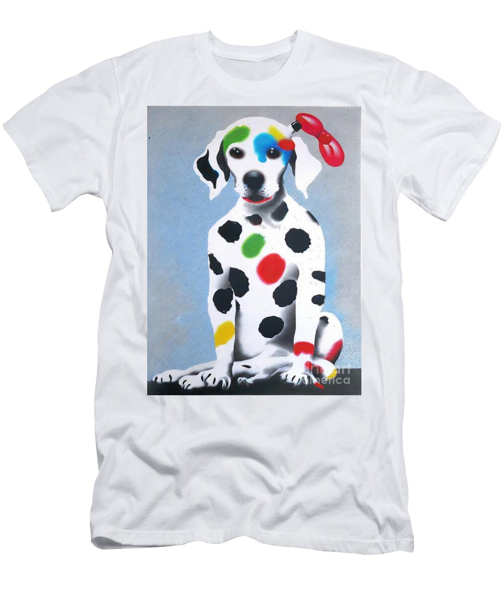 Painting Copy of Damien S Dotty Spotty Puppy Dawg N Akkash T-Shirt