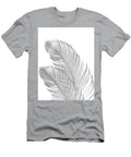 Palm Leaves Finesse Line Art with Silver Foil 1 Faux Foil Minimal Decor Art Anitas and Bellas Art T-Shirt
