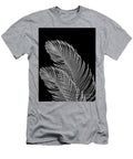 Palm Leaves Finesse Line Art with Silver Foil 2 Faux Foil Minimal Decor Art Anitas and Bellas Art T-Shirt