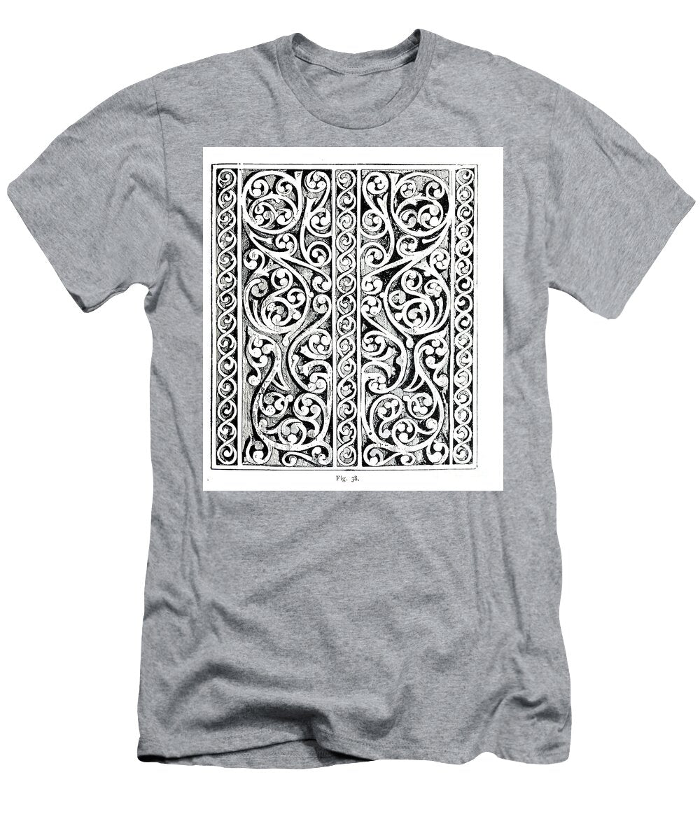 Panel in Low Relief Geometric Design R2 Historic Illustrations T-Shirt