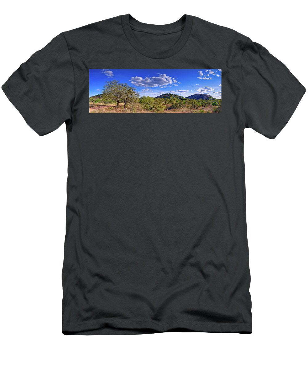 Panorama of Enchanted Rock and Freshman Mountain From Loop Trail Fredericksburg Texas Hill Country Silvio Ligutti T-Shirt