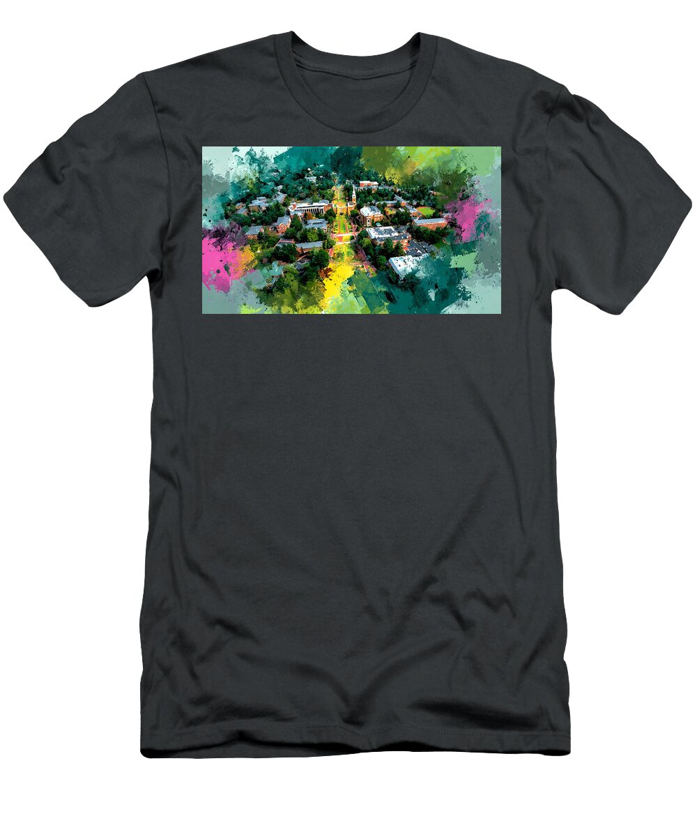 Park Elon University Elon North Carolina Campus Panorama Aerial View Hollie Love T-Shirt