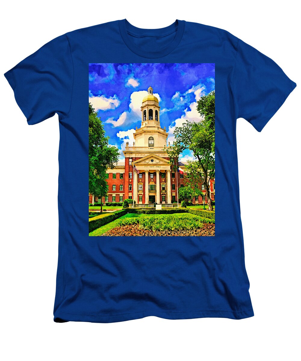 Pat Neff Hall of the Baylor University in Waco Texas Watercolor Painting Watch and Relax T-Shirt