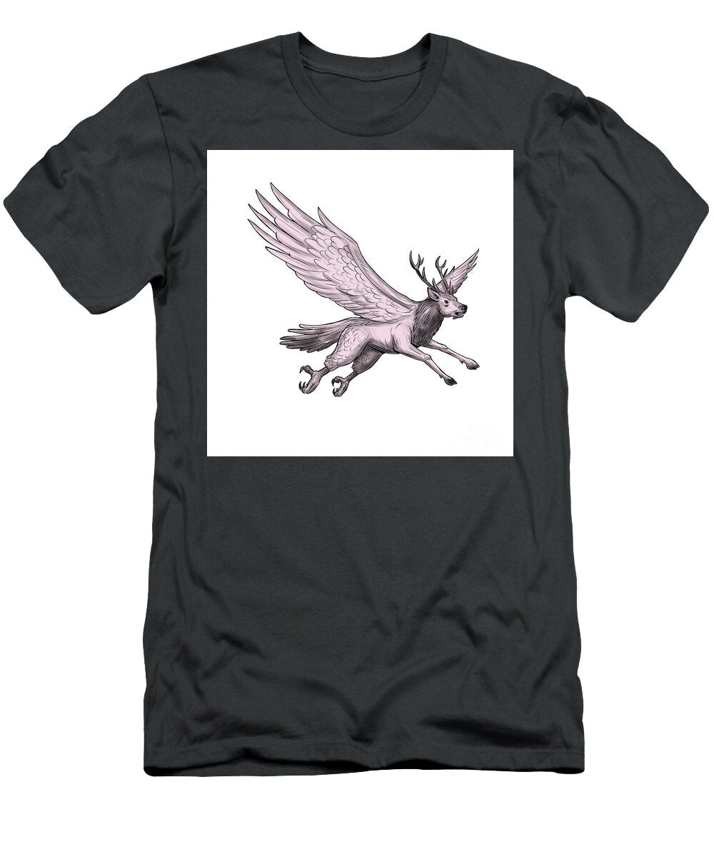 Peryton Flying Side Tattoo Aloysius Patrimonio T-Shirt