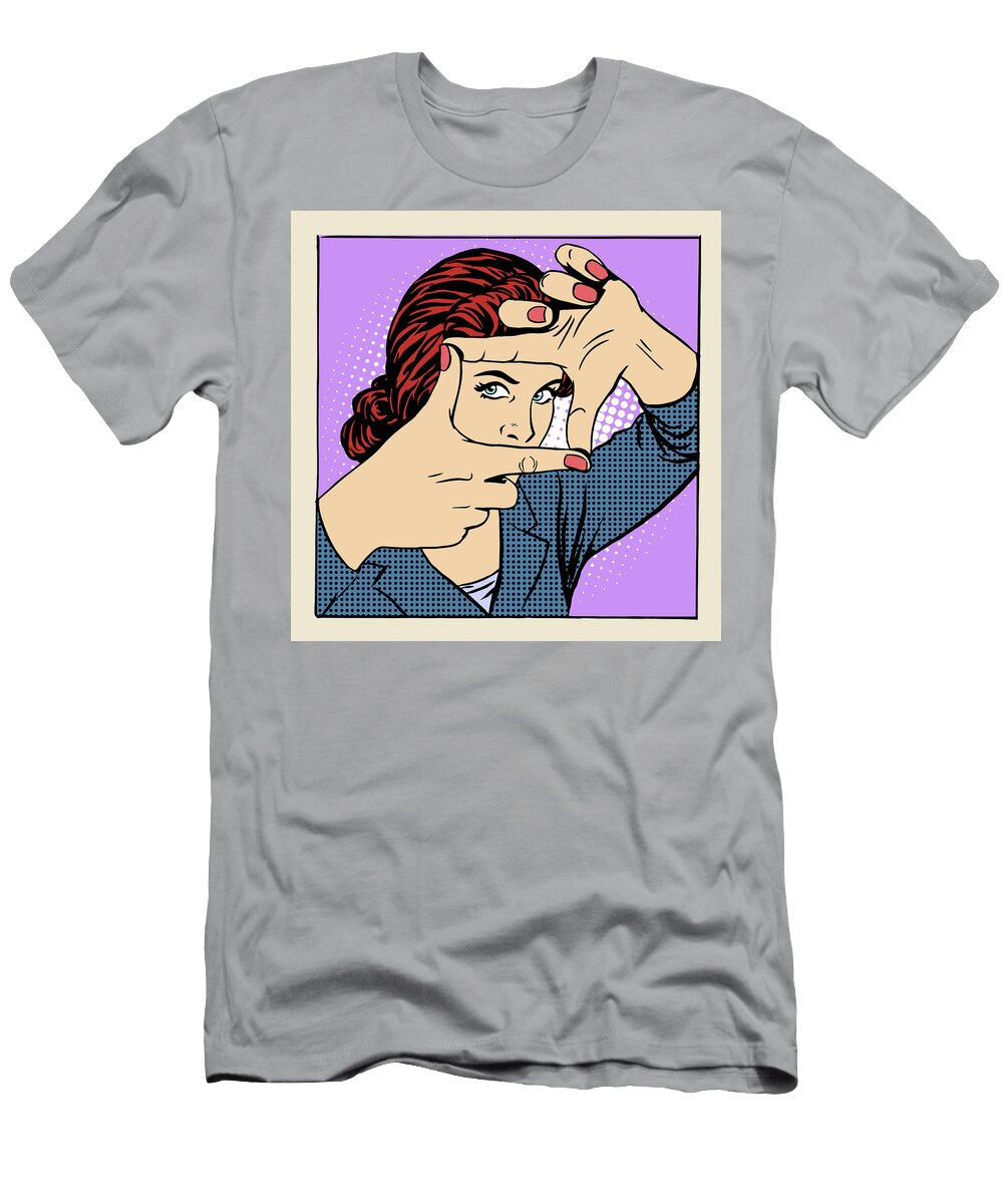 Photo Frame Beautiful Woman Gesture Operator Valeriy Kachaev T-Shirt